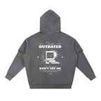 Snow Washed Raw Edge Double Layered Hoodie