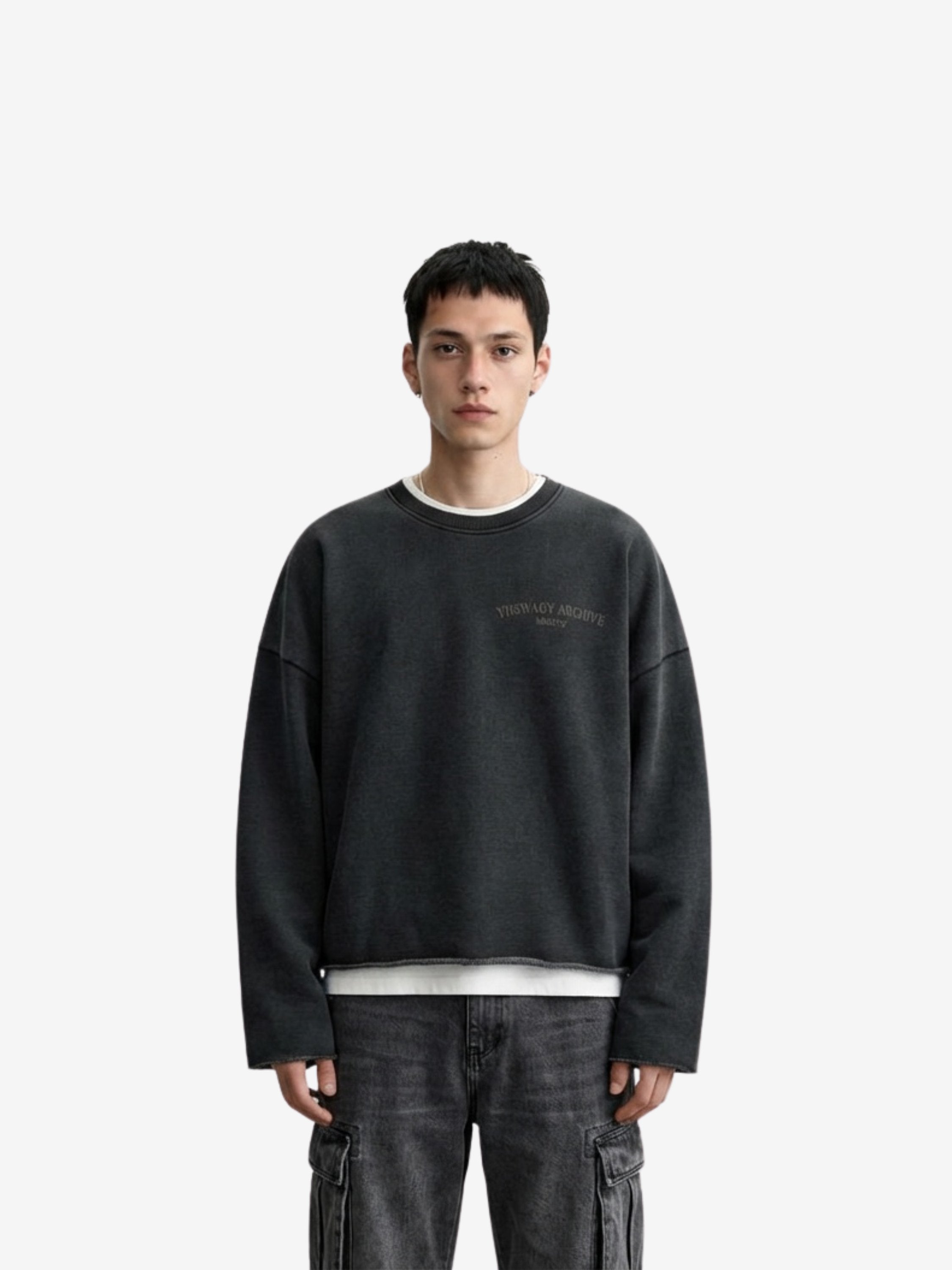 Washed Cropped Crewneck