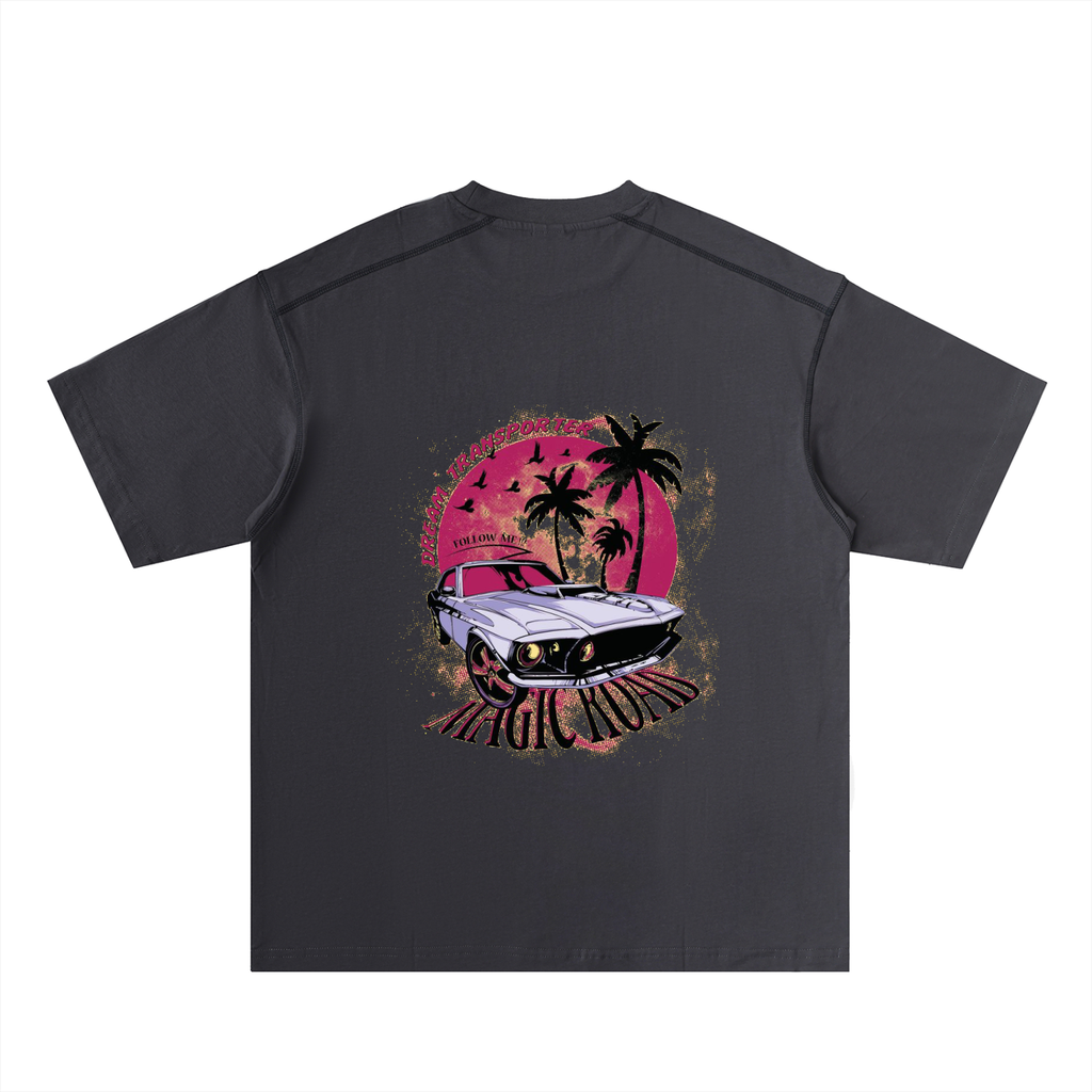 Oversized Contrast-Stitched Cotton Tee