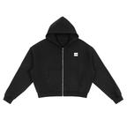 Fleece Zip-Up Boxy Hoodie