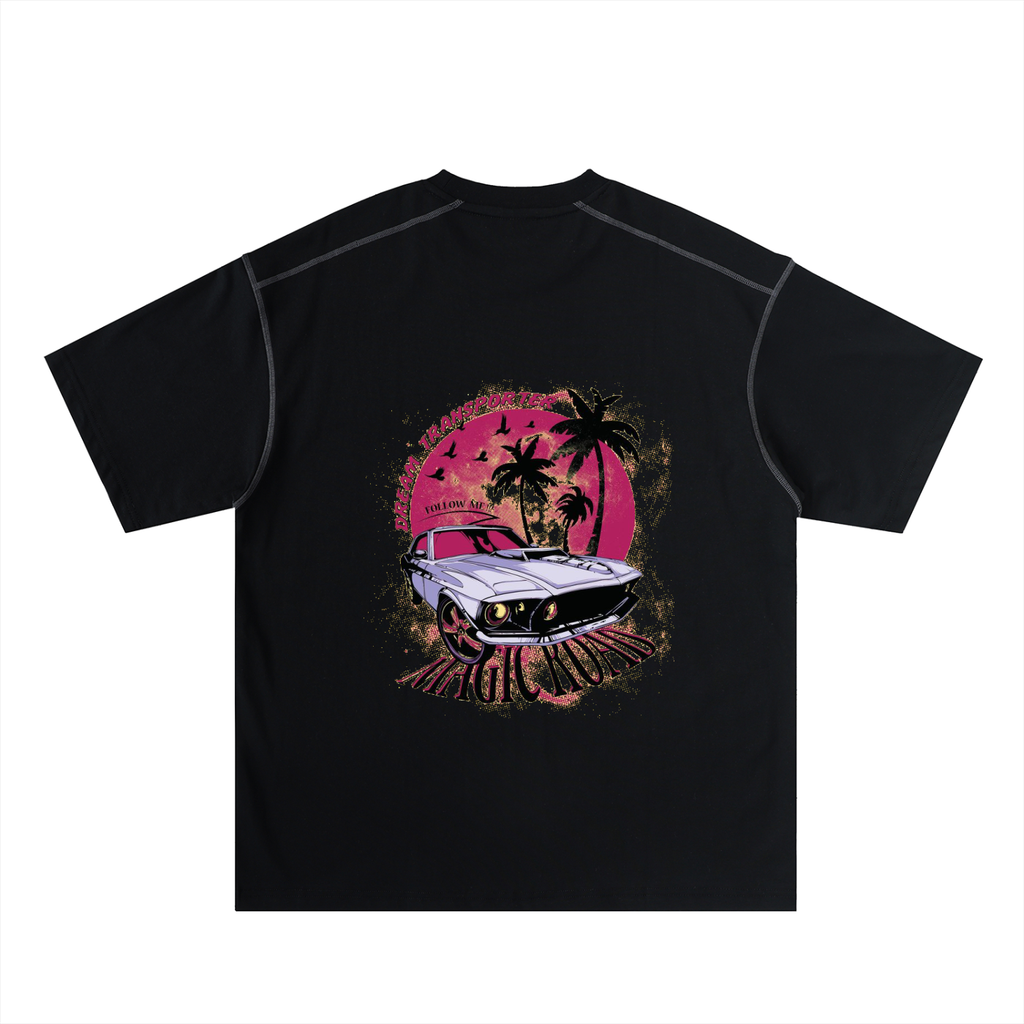 Oversized Contrast-Stitched Cotton Tee