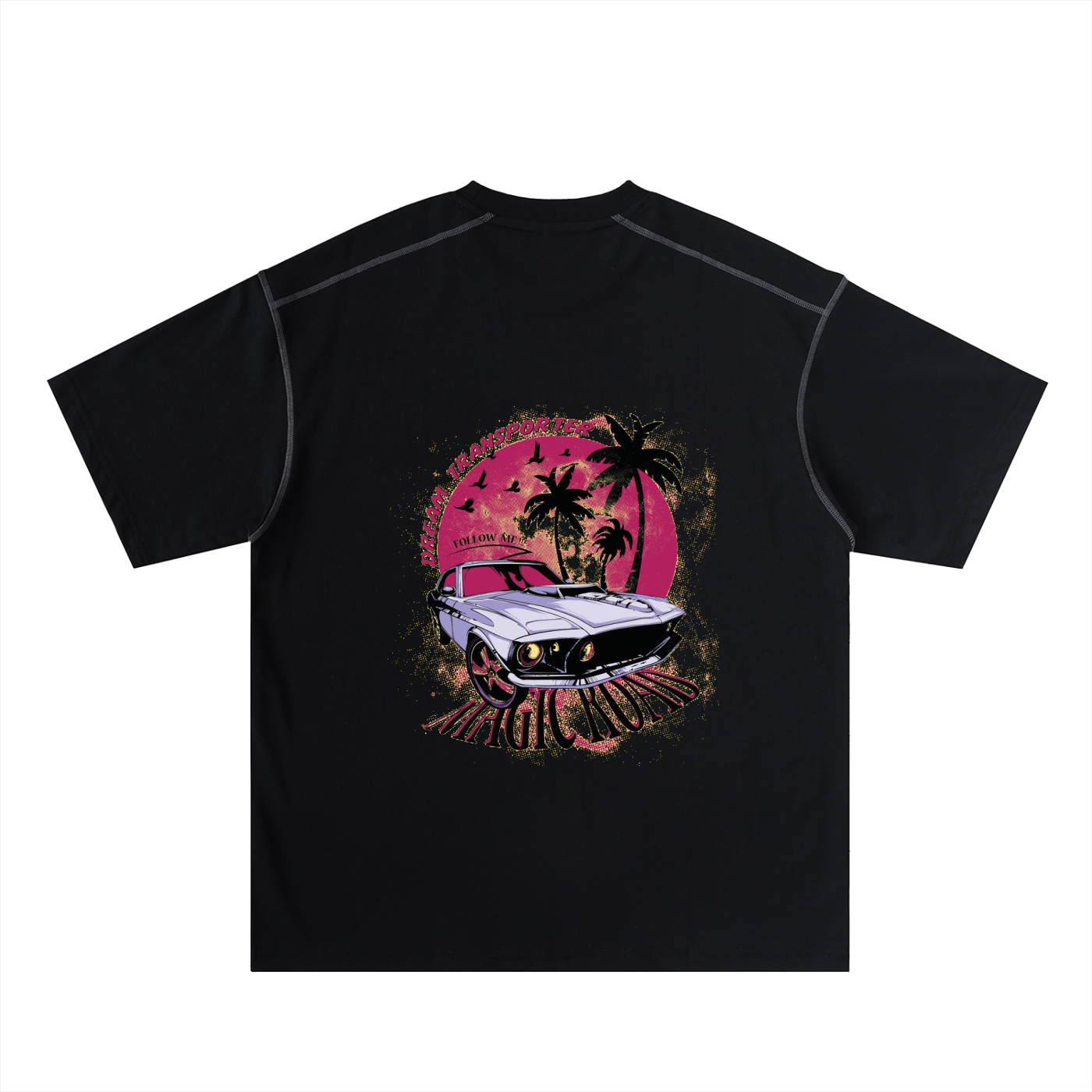 Oversized Contrast-Stitched Cotton Tee