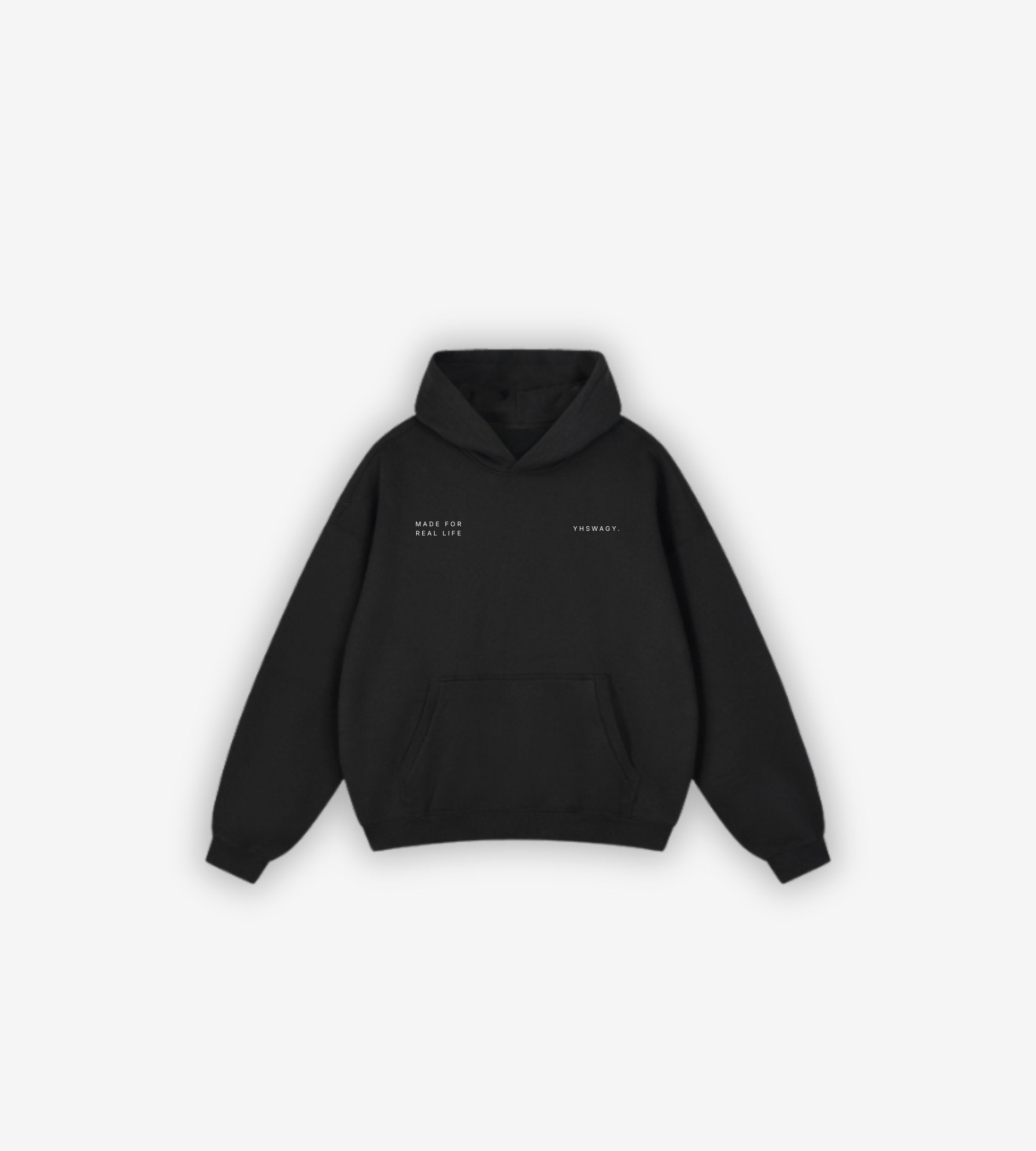 BOXY HOODIE — YHS-MF-HD-003 — OBSIDIAN