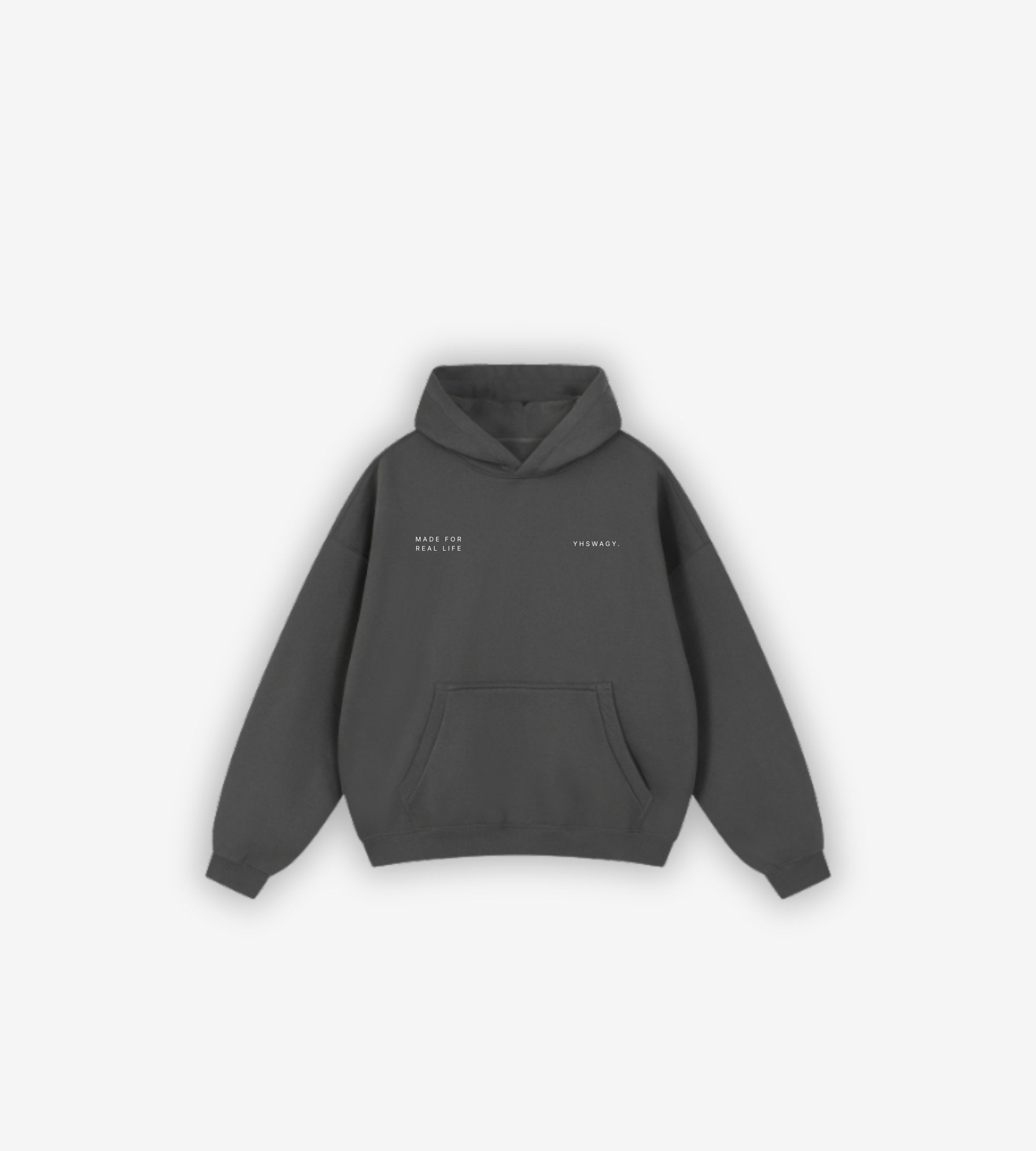 BOXY HOODIE — YHS-MF-HD-003 — OBSIDIAN