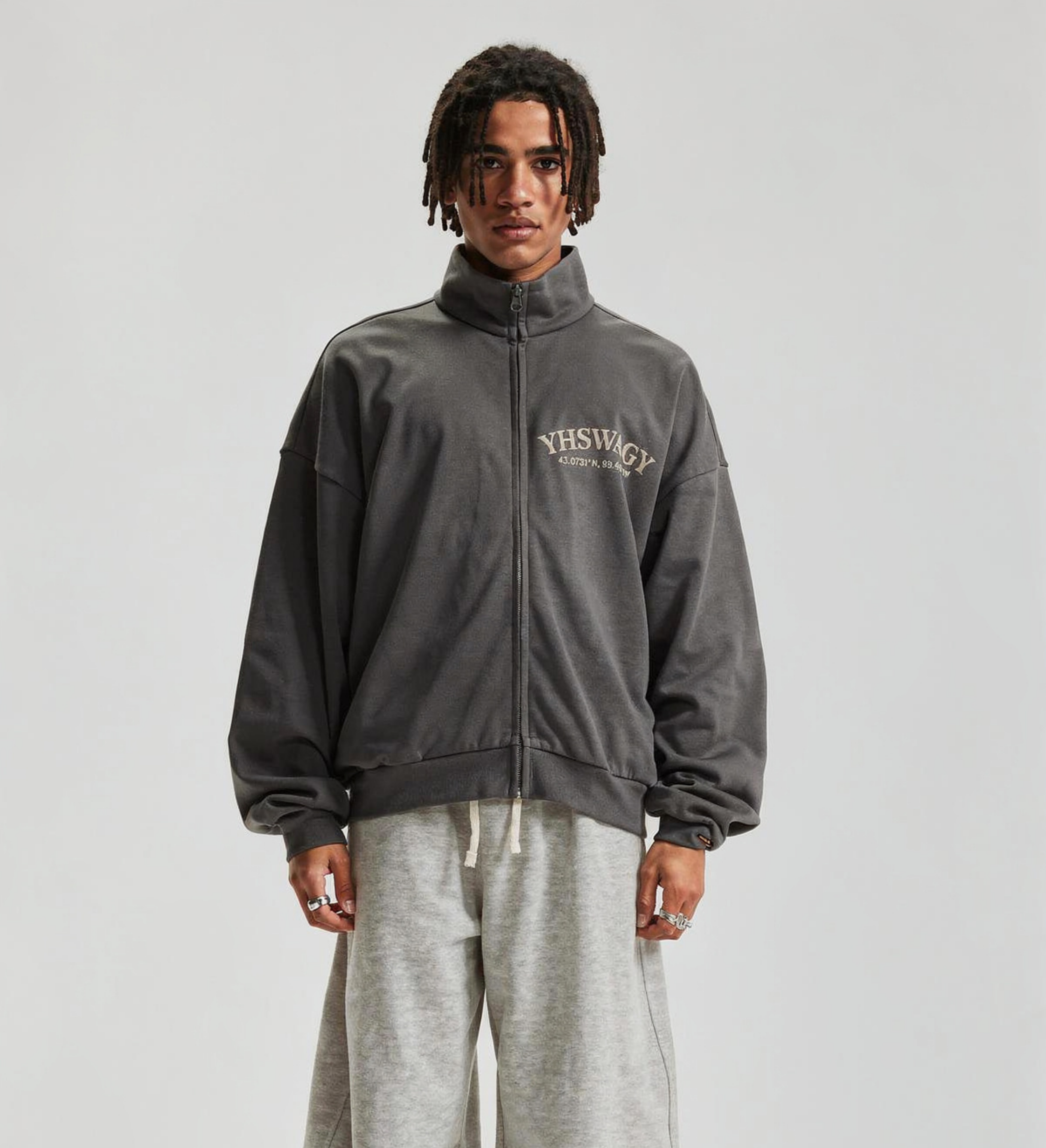 DROP 01 — Brushed Stand-Collar Zip Jacket™