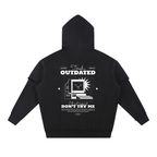 Snow Washed Raw Edge Double Layered Hoodie