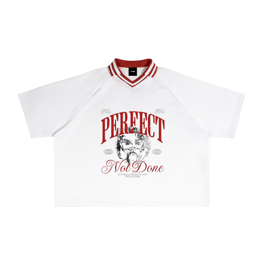 Contrast Lapel Collar Boxy T-Shirt