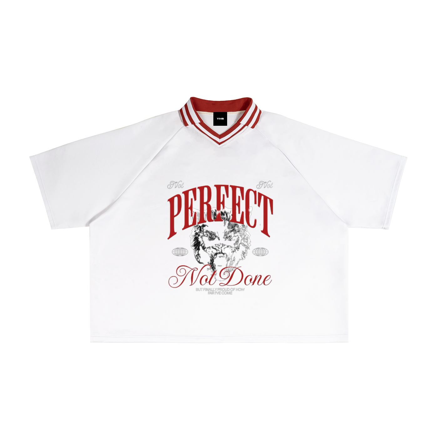 Contrast Lapel Collar Boxy T-Shirt