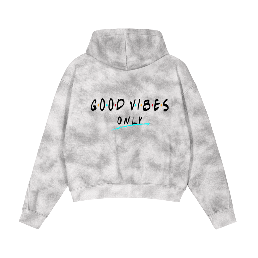 Dirty Washed Zip-Up Fleece Hoodie