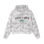 Dirty Washed Zip-Up Fleece Hoodie