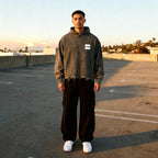 Vintage Washed Frayed-Hem Hoodie