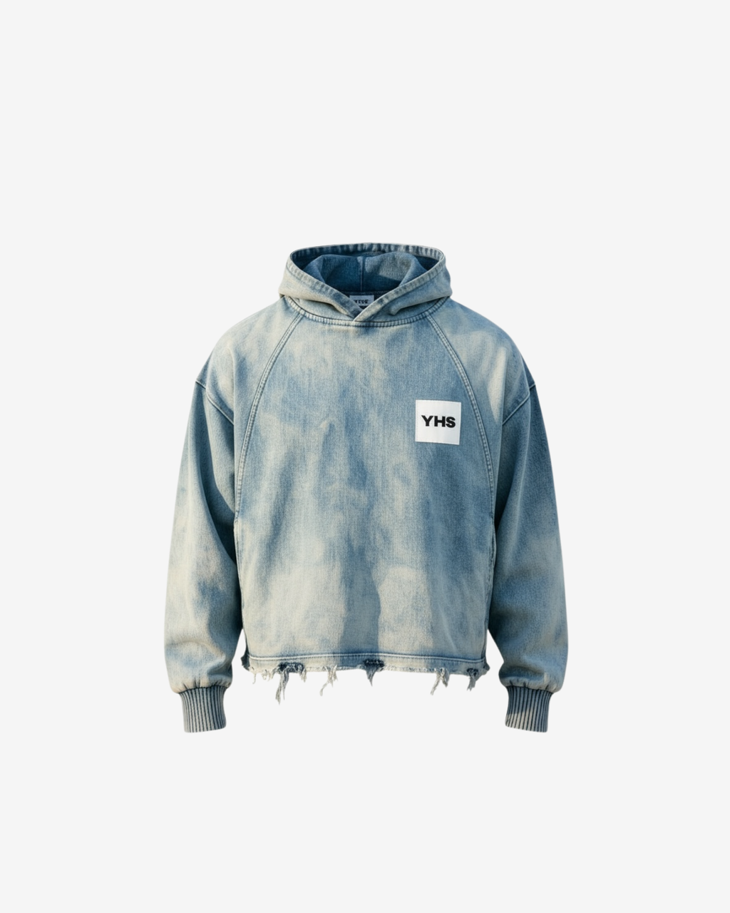 Vintage Washed Frayed-Hem Hoodie