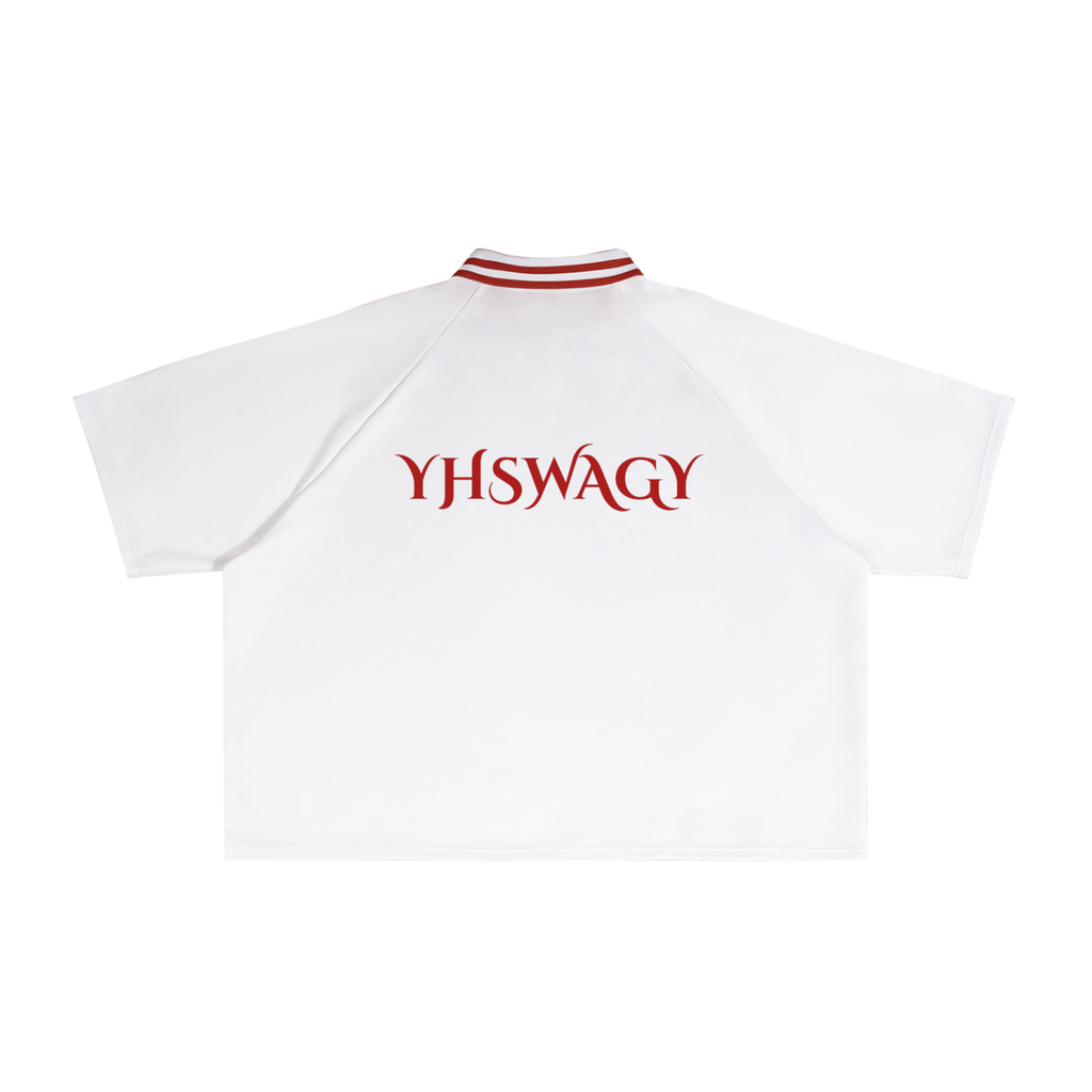 Contrast Lapel Collar Boxy T-Shirt