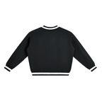 V-Neck Contrast Collar Boxy Sweatshirt