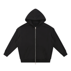 Contrast Tape Raw Edge Double Layered Zip Hoodie