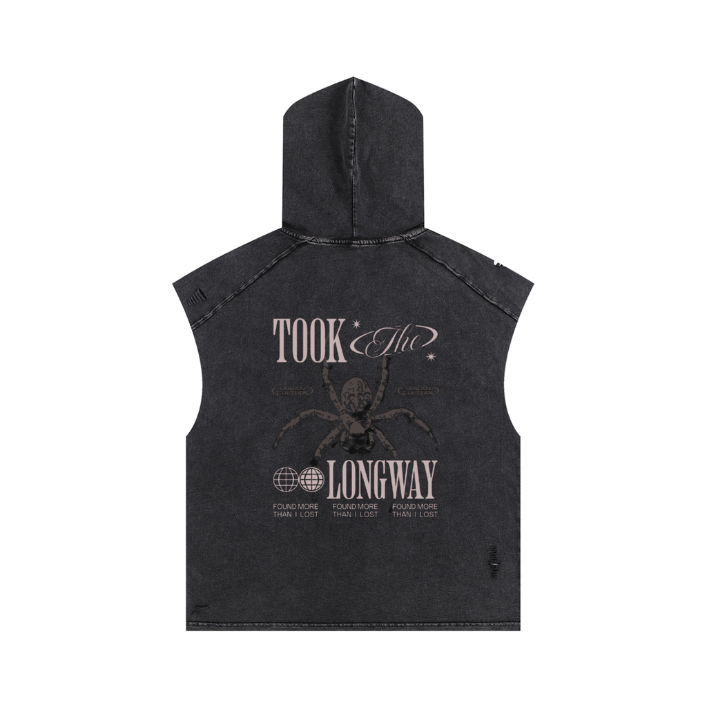 Snow Washed Boxy Hooded Tank Top