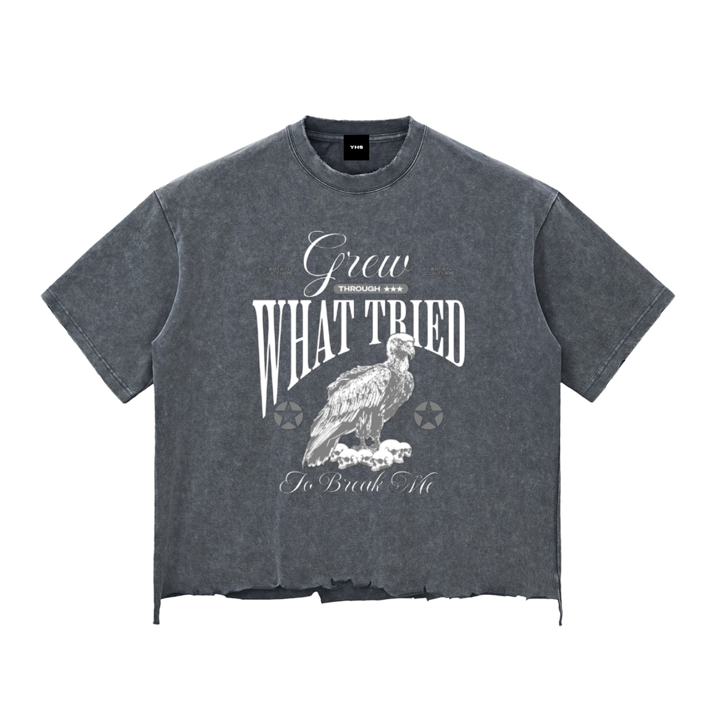 Snow Wash Raw-Hem Boxy T-shirt