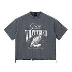 Snow Wash Raw-Hem Boxy T-shirt