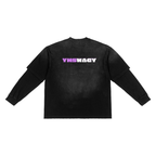 Sunfade Hand-Frayed Faux Two-Piece T-Shirt