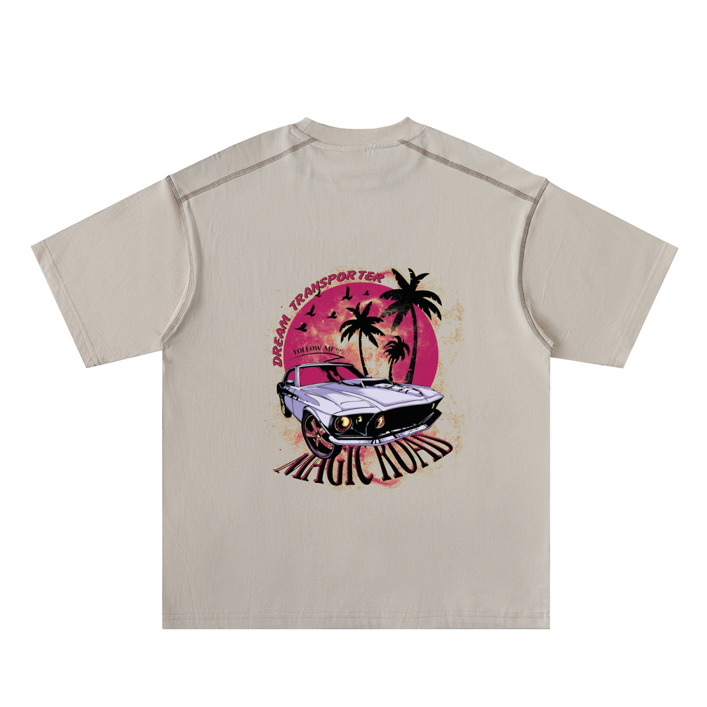 Oversized Contrast-Stitched Cotton Tee